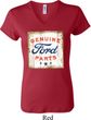 Ladies Ford Shirt Distressed Genuine Ford Parts V-neck Tee T-Shirt