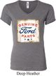 Ladies Ford Shirt Distressed Genuine Ford Parts V-neck Tee T-Shirt