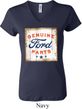 Ladies Ford Shirt Distressed Genuine Ford Parts V-neck Tee T-Shirt
