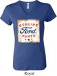 Ladies Ford Shirt Distressed Genuine Ford Parts V-neck Tee T-Shirt