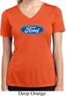 Ladies Ford Shirt Ford Oval Moisture Wicking V-neck Tee T-Shirt