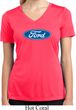 Ladies Ford Shirt Ford Oval Moisture Wicking V-neck Tee T-Shirt