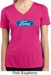 Ladies Ford Shirt Ford Oval Moisture Wicking V-neck Tee T-Shirt