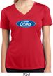 Ladies Ford Shirt Ford Oval Moisture Wicking V-neck Tee T-Shirt