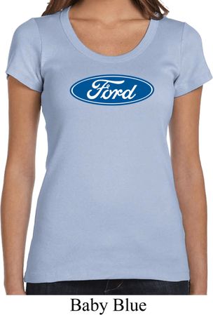 Ladies Ford Shirt Ford Oval Scoop Neck Tee T-Shirt