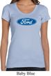 Ladies Ford Shirt Ford Oval Scoop Neck Tee T-Shirt