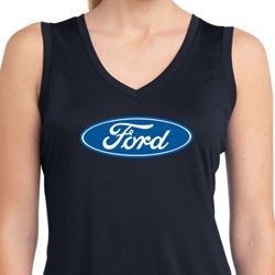 Ladies Ford Shirt Ford Oval Sleeveless Moisture Wicking Tee T-Shirt