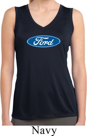 Ladies Ford Shirt Ford Oval Sleeveless Moisture Wicking Tee T-Shirt