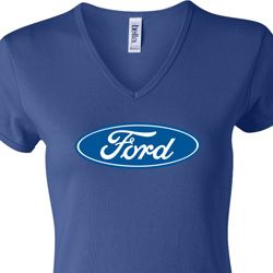 Ladies Ford Shirt Ford Oval V-neck Tee T-Shirt