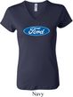Ladies Ford Shirt Ford Oval V-neck Tee T-Shirt