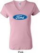 Ladies Ford Shirt Ford Oval V-neck Tee T-Shirt