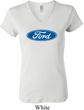 Ladies Ford Shirt Ford Oval V-neck Tee T-Shirt