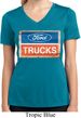 Ladies Ford Shirt Ford Trucks Logo Moisture Wicking V-neck Tee T-Shirt