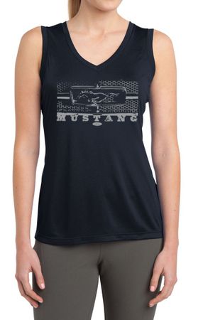 Ladies Ford Shirt Honeycomb Grille Sleeveless Moisture Wicking Tee