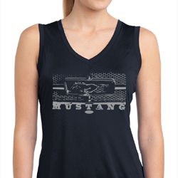 Ladies Ford Shirt Honeycomb Grille Sleeveless Moisture Wicking Tee Ladies Ford Shirt Honeycomb Grille Sleeveless Moisture Wicking Tee