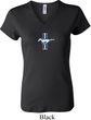 Ladies Ford Shirt Legend Lives Crest Small Print V-neck Tee T-Shirt