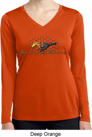 Ladies Ford Shirt Make It My Mustang Dry Wicking Long Sleeve Shirt