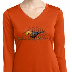 Ladies Ford Shirt Make It My Mustang Dry Wicking Long Sleeve Shirt