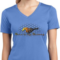 Ladies Ford Shirt Make It My Mustang Moisture Wicking V-neck Shirt