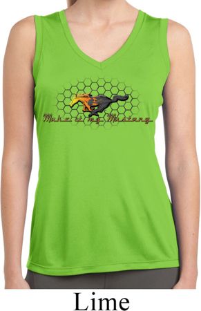 Ladies Ford Shirt Make It My Mustang Sleeveless Moisture Wicking Shirt