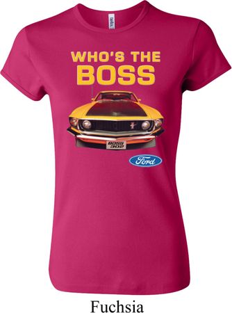 Ladies Ford Shirt Mustang Who's The Boss Crewneck Shirt