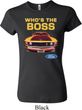 Ladies Ford Shirt Mustang Who's The Boss Crewneck Shirt