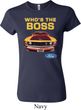 Ladies Ford Shirt Mustang Who's The Boss Crewneck Shirt