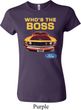 Ladies Ford Shirt Mustang Who's The Boss Crewneck Shirt