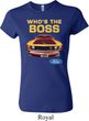 Ladies Ford Shirt Mustang Who's The Boss Crewneck Shirt