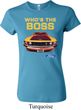 Ladies Ford Shirt Mustang Who's The Boss Crewneck Shirt