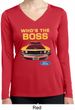 Ladies Ford Shirt Mustang Who's The Boss Dry Wicking Long Sleeve Shirt