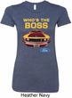 Ladies Ford Shirt Mustang Who's The Boss Longer Length Shirt