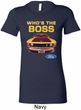 Ladies Ford Shirt Mustang Who's The Boss Longer Length Shirt