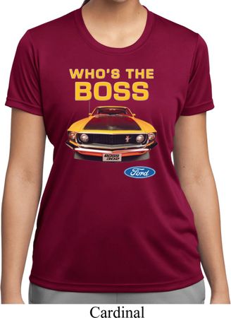 Ladies Ford Shirt Mustang Who's The Boss Moisture Wicking Shirt