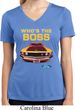 Ladies Ford Shirt Mustang Who's The Boss Moisture Wicking V-neck Shirt