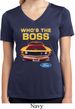 Ladies Ford Shirt Mustang Who's The Boss Moisture Wicking V-neck Shirt