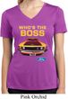 Ladies Ford Shirt Mustang Who's The Boss Moisture Wicking V-neck Shirt
