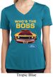 Ladies Ford Shirt Mustang Who's The Boss Moisture Wicking V-neck Shirt