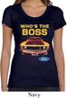 Ladies Ford Shirt Mustang Who's The Boss Scoop Neck Shirt
