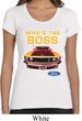 Ladies Ford Shirt Mustang Who's The Boss Scoop Neck Shirt