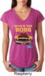 Ladies Ford Shirt Mustang Who's The Boss Tri Blend V-Neck Shirt