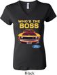 Ladies Ford Shirt Mustang Who's The Boss V-neck Shirt