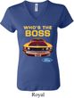 Ladies Ford Shirt Mustang Who's The Boss V-neck Shirt