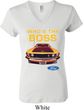 Ladies Ford Shirt Mustang Who's The Boss V-neck Shirt