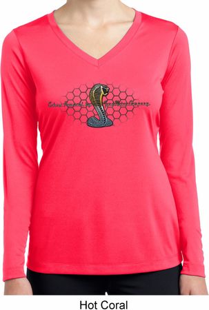 Ladies Ford Shirt Powered By Cobra Dry Wicking Long Sleeve Shirt