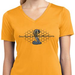 Ladies Ford Shirt Powered By Cobra Moisture Wicking V-neck Shirt