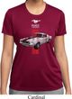 Ladies Ford Shirt Red Stripe Mustang 50 Years Moisture Wicking Tee