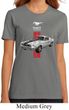 Ladies Ford Shirt Red Stripe Mustang 50 Years Organic Tee T-Shirt