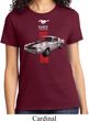 Ladies Ford Shirt Red Stripe Mustang 50 Years Tee T-Shirt