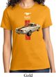 Ladies Ford Shirt Red Stripe Mustang 50 Years Tee T-Shirt